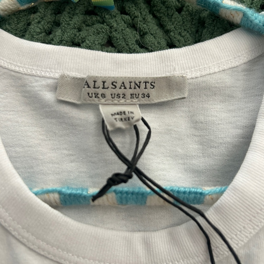 All Saints White Short Sleeve Tee